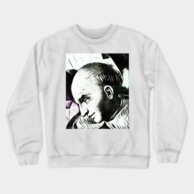 Bartolomé de las Casas Black And White Portrait | Bartolomé de las Casas Artwork 3 Crewneck Sweatshirt by JustLit